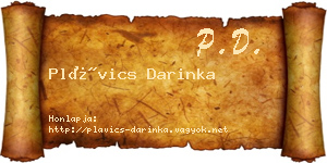 Plávics Darinka névjegykártya